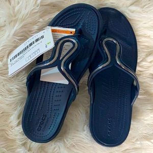 Brand new crocs sandals navy blue